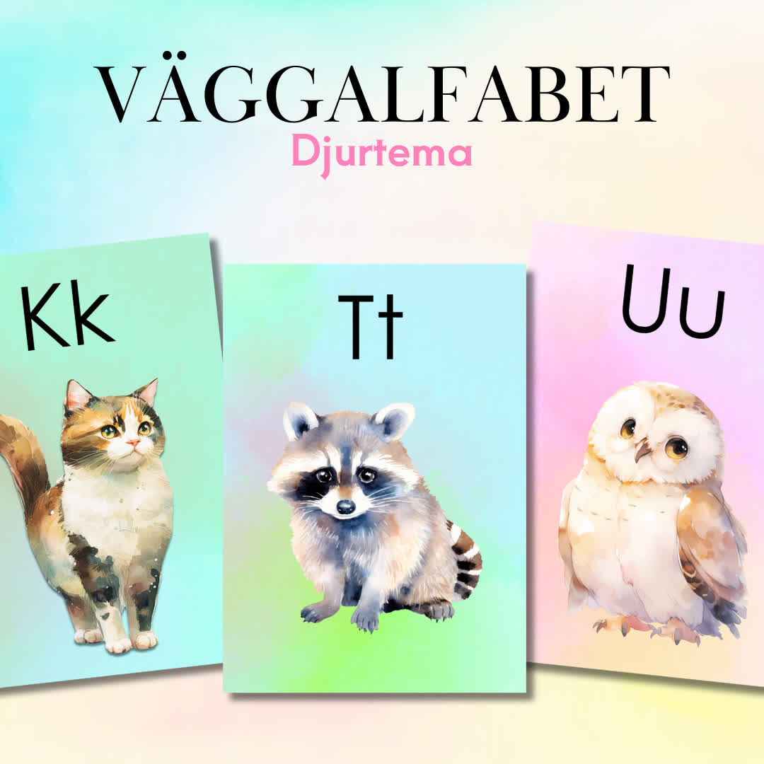 Upptäck det svenska alfabetet med vårt färgglada djuralfabet. Från ”A” för ”Anka” till ”Ö” för ”Ödla” tar denna poster eleverna på en rolig och lärorik resa genom bokstäverna. Skapa en inspirerande klassrumsatmosfär och främja elevernas språkutveckling med denna fina alfabetposter!”